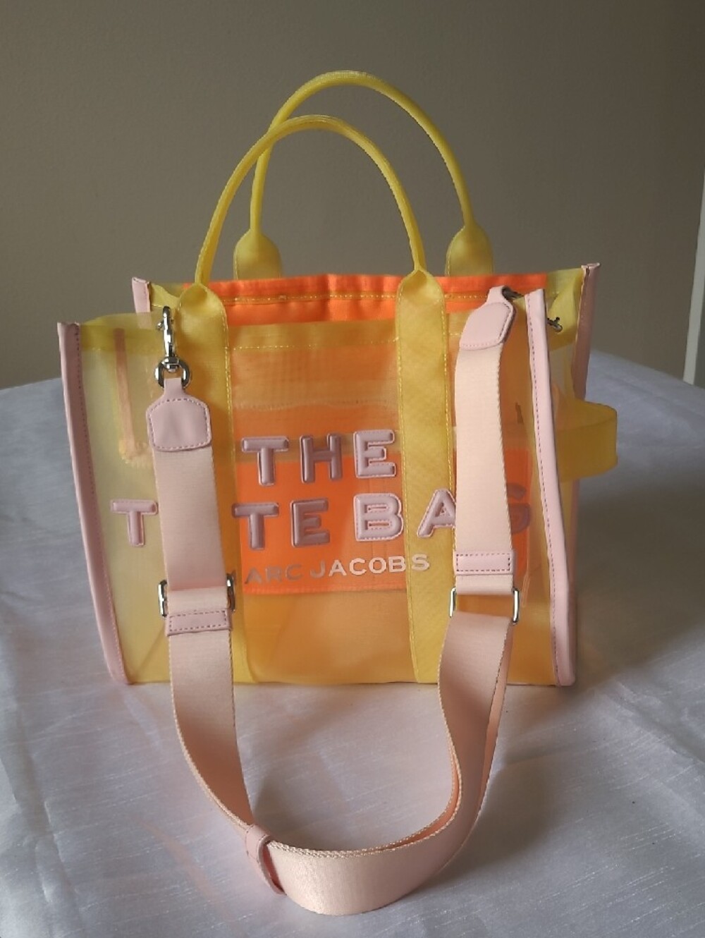 Marc Jacobs Yellow and Pink Transparent 'The Tote Bag' - Picture 6 of 12